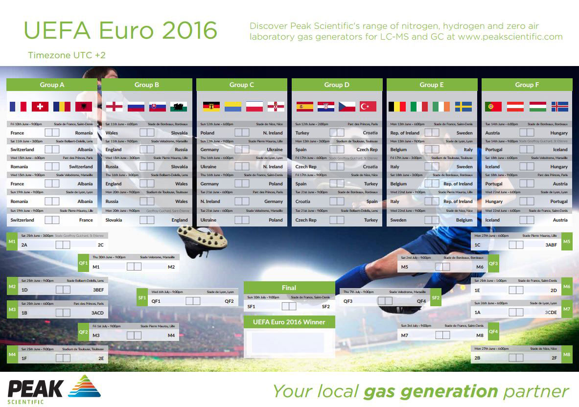 Euro 2016 wall chart