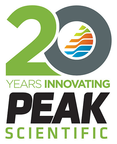 Peak Scientific 20th anniversary logo