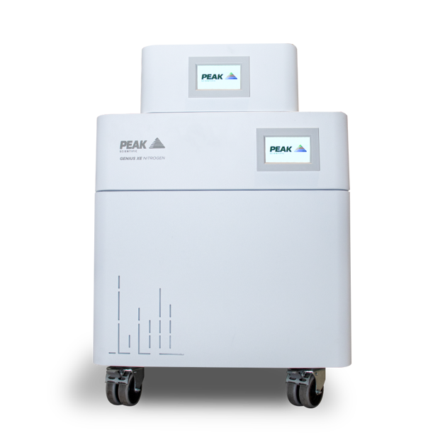 Collision Gas Add-On sitting on top of PEAK Scientific's Genius XE35 nitrogen gas generator