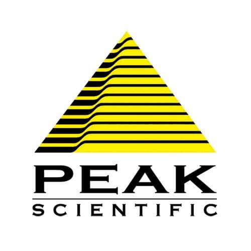 PEAK Scientific original logo - yellow and black triangle