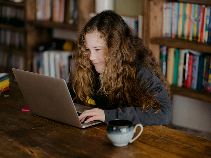 Girl on computer